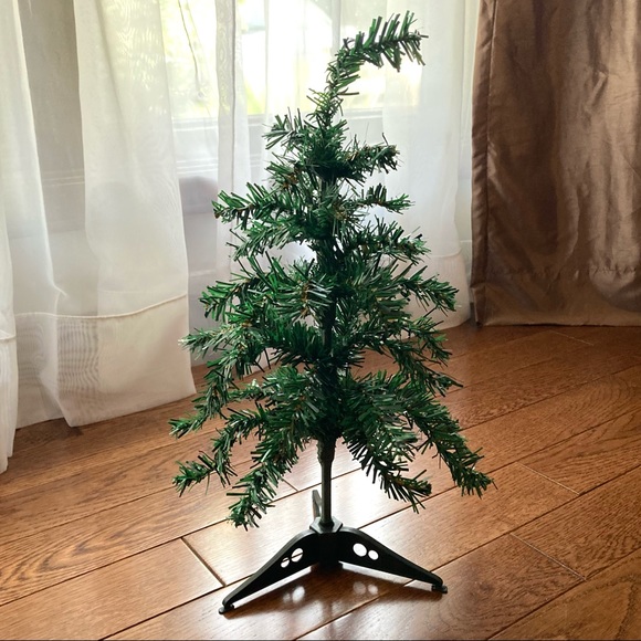 NEW Mini Green Christmas Tree and Base Stand Artificial 18 inch Small Tabletop - Picture 9 of 12